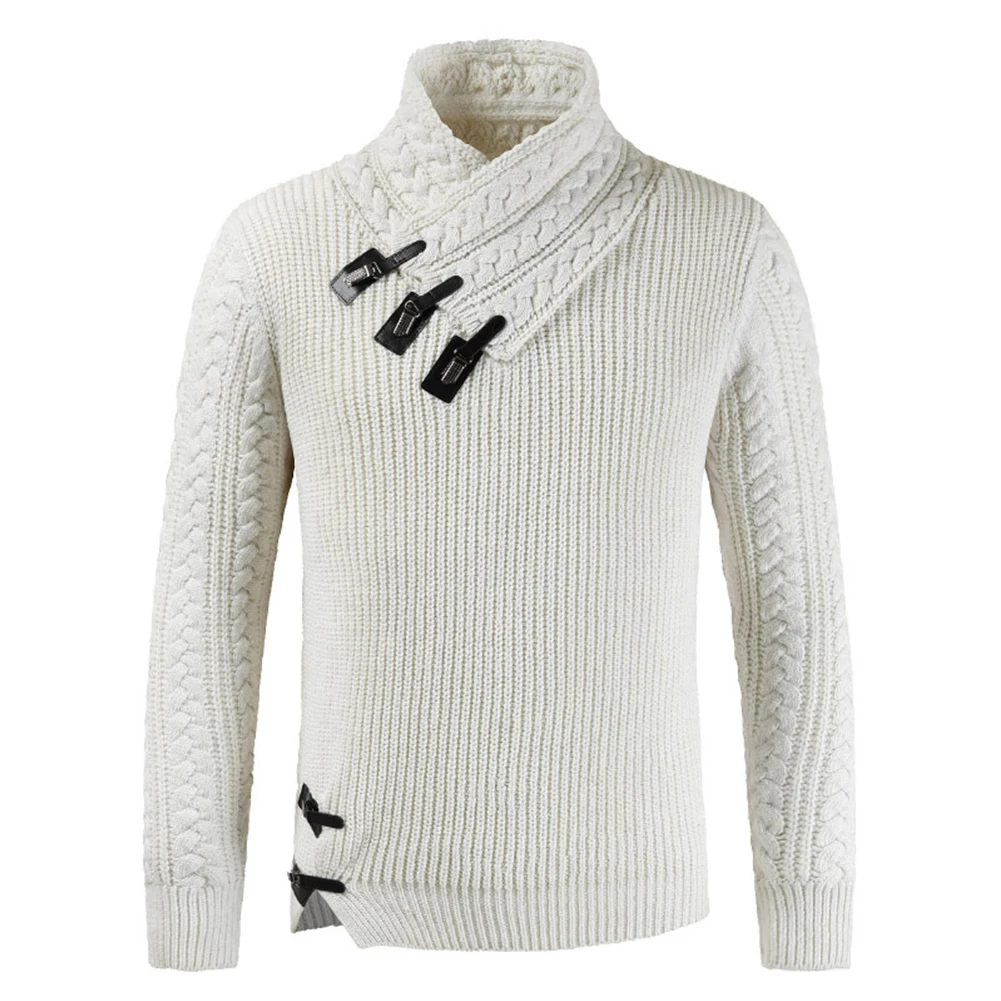 Men's Winter Sweater Button Turtleneck Solid Color Long Sleeve Cable Slim Knit Pullover Sweaters Tops Male Clothing
Men's Winter Sweater Button Turtleneck Solid Color Long Sleeve Cable Slim Knit Pullover Sweaters Tops Male Clothing