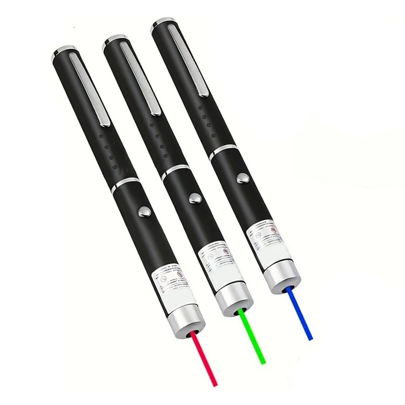 

3 Piece Three-Color Laser Pointers, Outdoor Portable Flashlights Black Aluminum Favorite Toys For Cats And Dogs