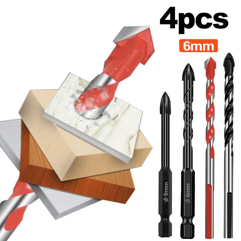 

Multifunctional Triangle 6mm Shank Drill Bit Set Ceramic Tile Concrete Brick Punching Hole Saw Lengthened Ceramic Twist Drill