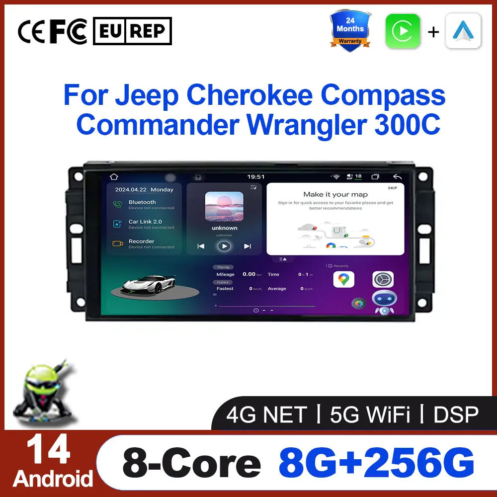 Car Android 14 For Jeep Cherokee Compass Commander Wrangler 300C Caliber Liberty 2008 - 2011 Radio Stereo Multimedia
Car Android 14 For Jeep Cherokee Compass Commander Wrangler 300C Caliber Liberty 2008 - 2011 Radio Stereo Multimedia