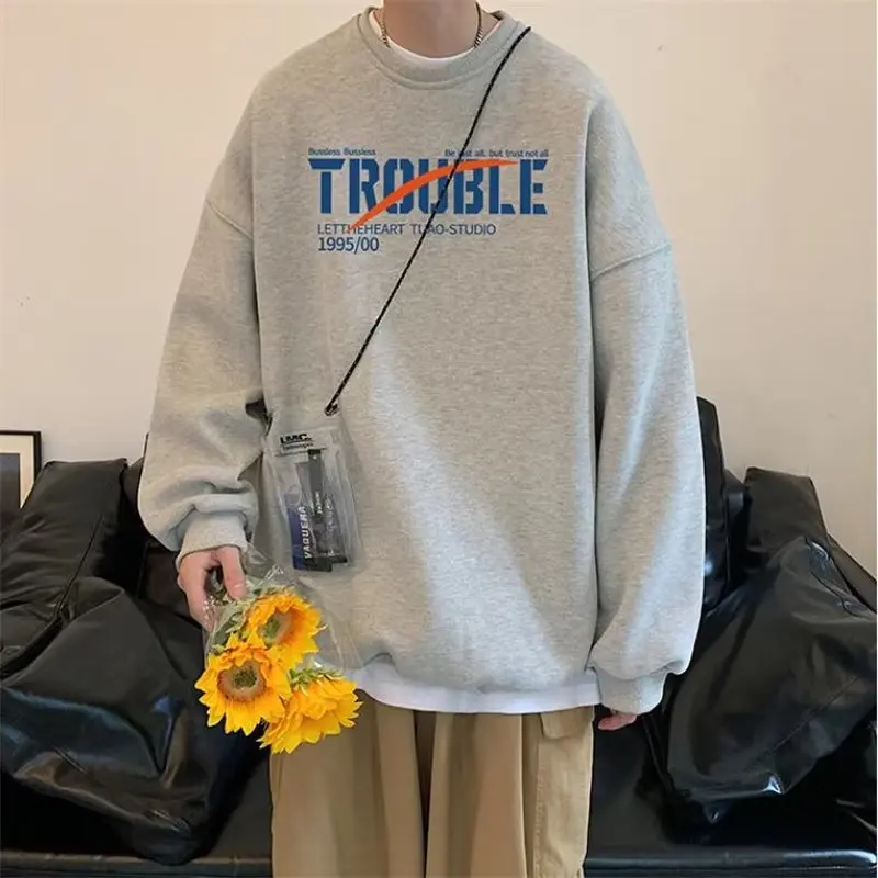 Men's Sweatshirt Autumn New Cotton Pullover Straight Print, Casual Lettering, Simple Round Neck Trend, Youth Trend
Men's Sweatshirt Autumn New Cotton Pullover Straight Print, Casual Lettering, Simple Round Neck Trend, Youth Trend