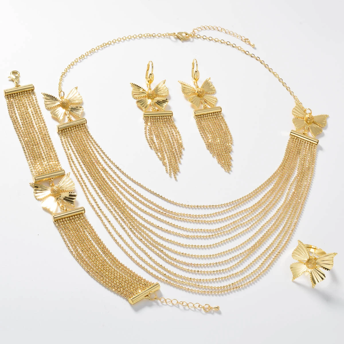 Dubai Luxury Style 18K Gold-Plated Jewelry Four-Piece Set Multi-Layer Necklace Stackable Bracelet Earrings Ring for Wedding Gift 3 Mallzona S6ac33046ad5e463fb3d145e3de87eca5Y Dubai Luxury Style 18K Gold-Plated Jewelry Four-Piece Set Multi-Layer Necklace Stackable Bracelet Earrings Ring for Wedding Gift Mallzona