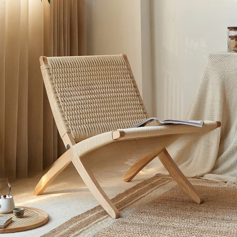 Single living room chair, solid wood balcony, reading and leisure , rope weaving, lazy person's household backrest
Single living room chair, solid wood balcony, reading and leisure , rope weaving, lazy person's household backrest