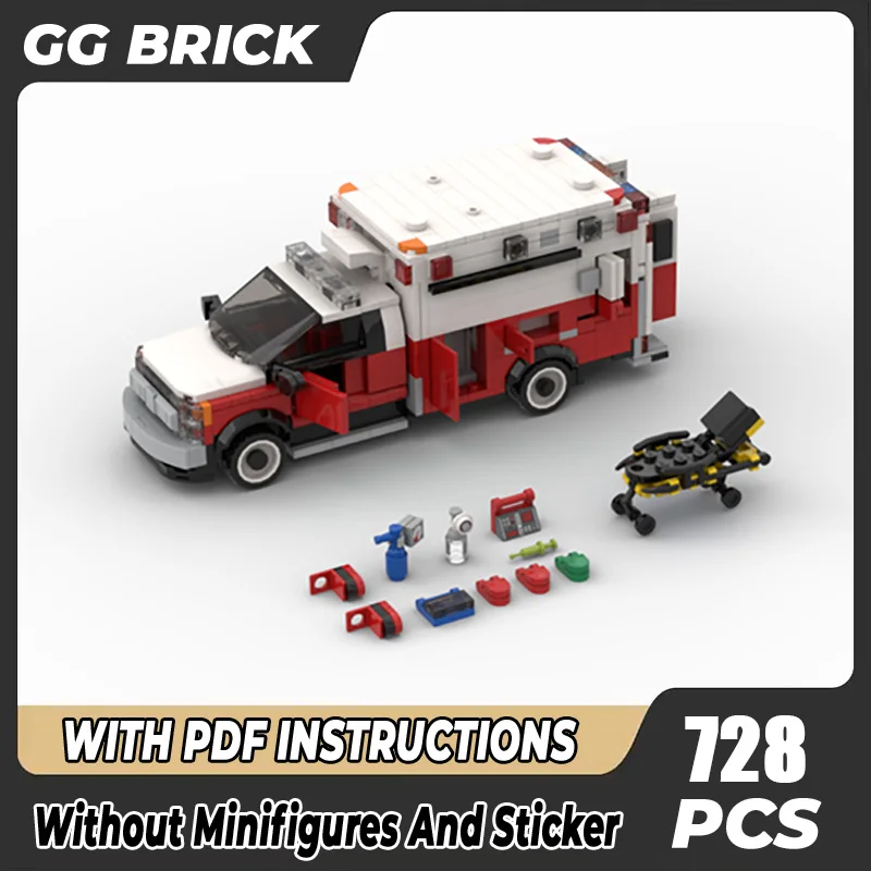

Moc Building Blocks Car Series New York Fire Brigade Ambulance Model Technology Bricks Brand-name Vehicle DIY Toys For