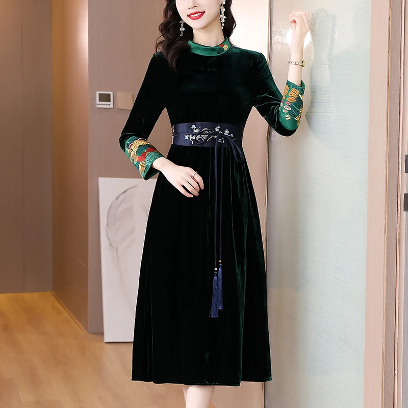 AIMEILI Women Autumn Winter Velvet Dress Lady Long Sleeve Party Velour Dress Long Sleeve Casual A-Line Long Dress Elegant Vesito
AIMEILI Women Autumn Winter Velvet Dress Lady Long Sleeve Party Velour Dress Long Sleeve Casual A-Line Long Dress Elegant Vesito
