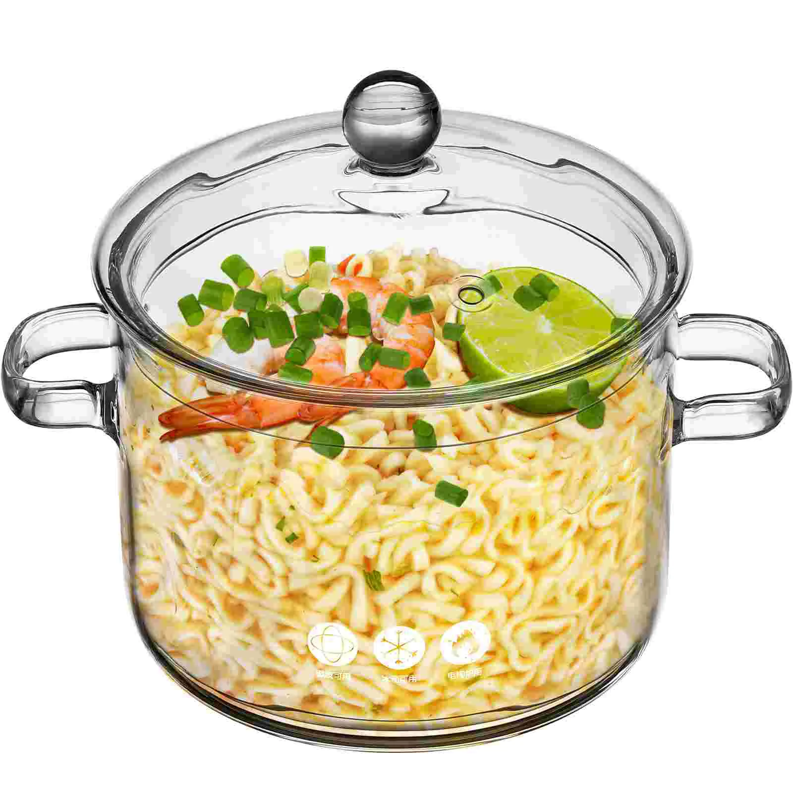 Multifunctional Transparent Household Large Capacity Heat-resistant Cooking Pot with Lid Soup Pot Cooking Saucepan Pot
Multifunctional Transparent Household Large Capacity Heat-resistant Cooking Pot with Lid Soup Pot Cooking Saucepan Pot