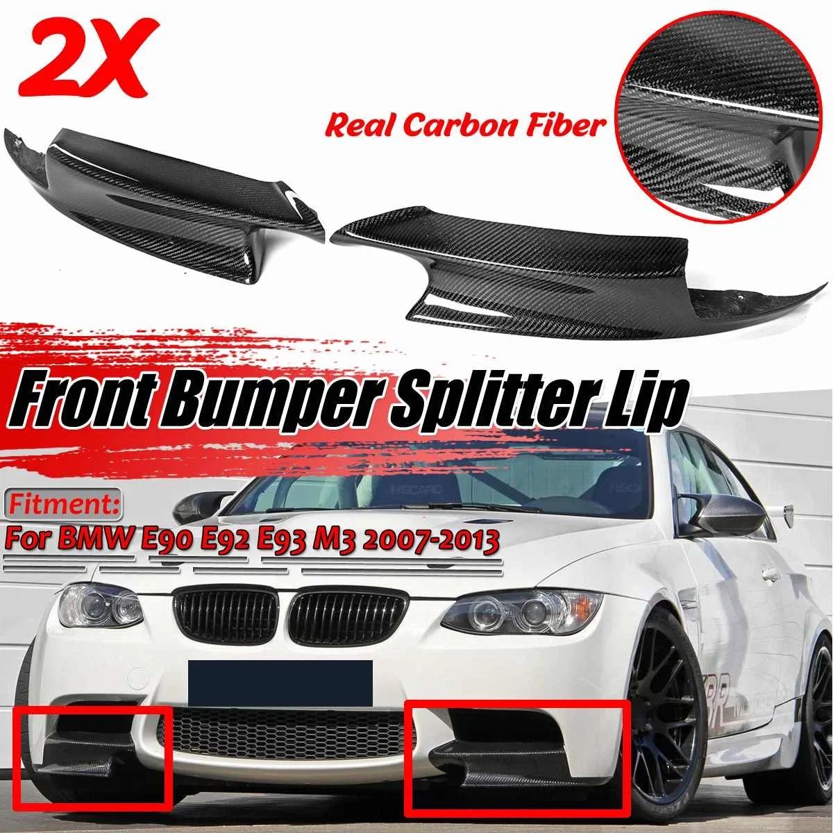 Left+Right E90 E92 Real Carbon Fiber Car Front Bumper Splitter Lip Diffuser Guard Protection For BMW E90 E92 E93 M3 2007-2013
Left+Right E90 E92 Real Carbon Fiber Car Front Bumper Splitter Lip Diffuser Guard Protection For BMW E90 E92 E93 M3 2007-2013