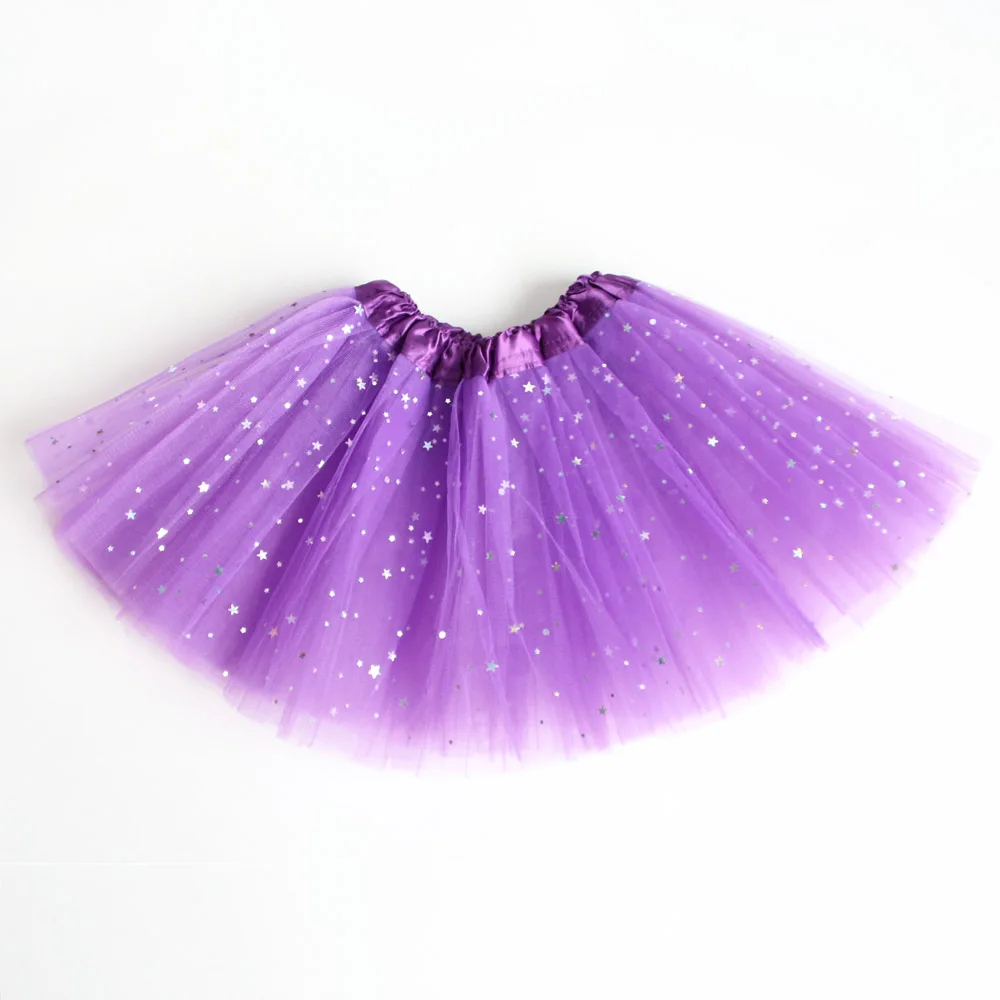 

Summer Kids Baby Star Glitter Dance Tutu Skirt For Girl Sequin 3 Layers Tulle Toddler Lace Pettiskirt Children Chiffon 2-8T