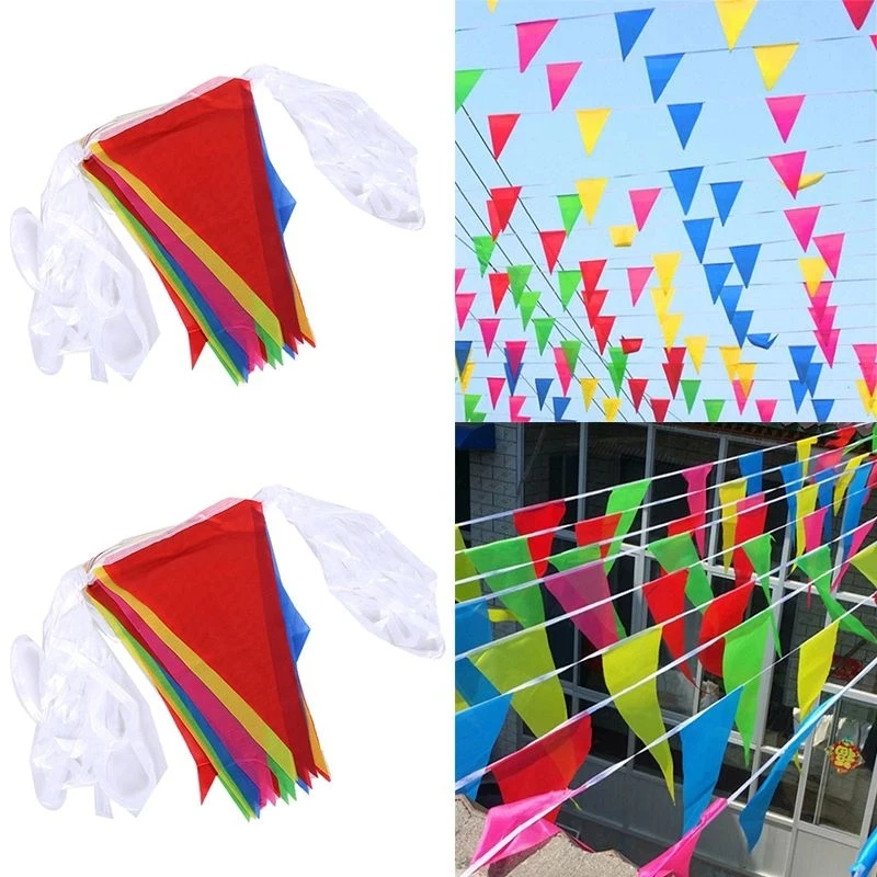 100/150Pcs Colorful Triangle Flags 50/80/100 M Multicolor Pennant Flags Festival Wedding Party Holiday Home Garden Decoration
100/150Pcs Colorful Triangle Flags 50/80/100 M Multicolor Pennant Flags Festival Wedding Party Holiday Home Garden Decoration