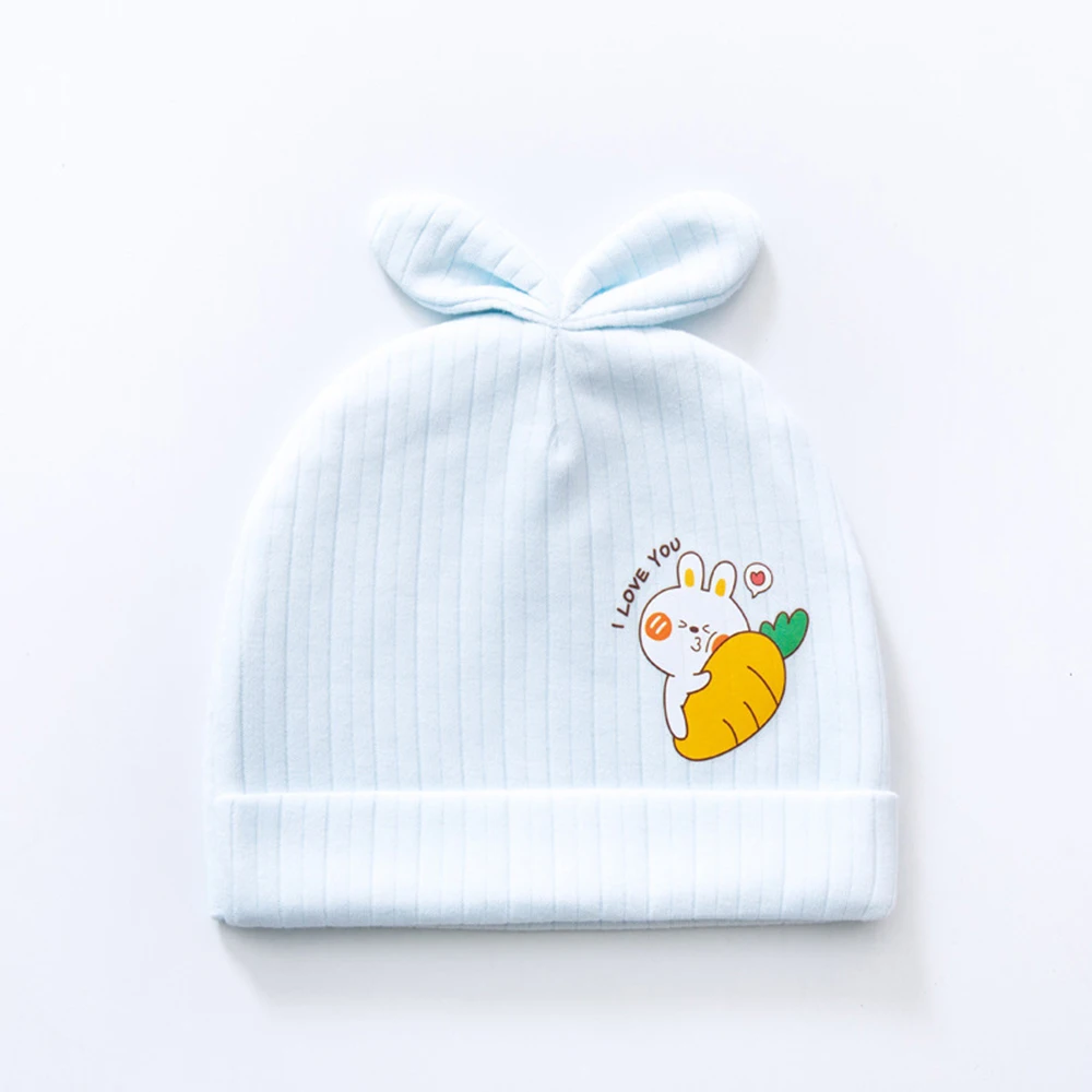 

Newborn Baby Hat Spring Autumn Pure Cotton Double-layer Baby Boys Girls Hats Breathable Jacquard Caps For Kids Infant 0-3 Month