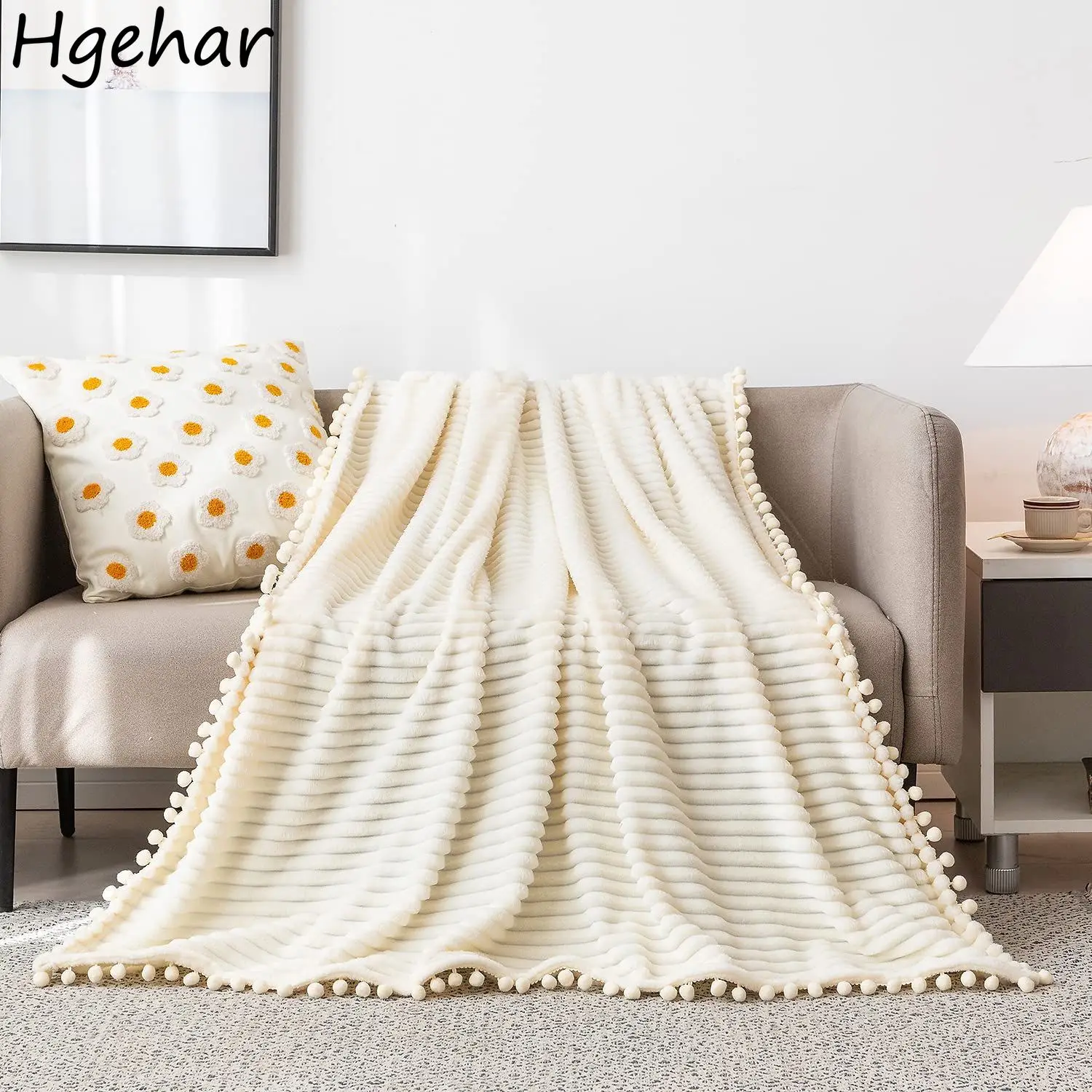 

Blanket Northern Europe Thicken Coral Fleece Bedroom Siesta Nap Cover Shoulder Leg Soft Comfortable Ins Pit Stripe Warm Cozy New