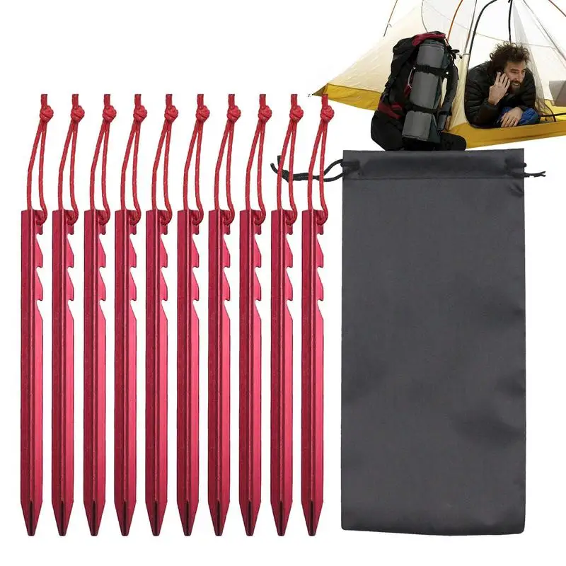 

Heavy Duty Tent Stakes Non-Rust Tent Spikes Set Of 10 Sturdy Lightweight Heavy Duty Tent Stakes For Camping Yard Decoration