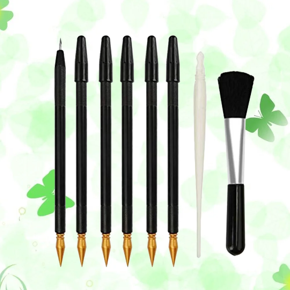 

Scratch Painting Pen Multifunction Portable Stylus Art Paint Coloring Pens Sharp Flat Two-head Dual-use Acraping Brush