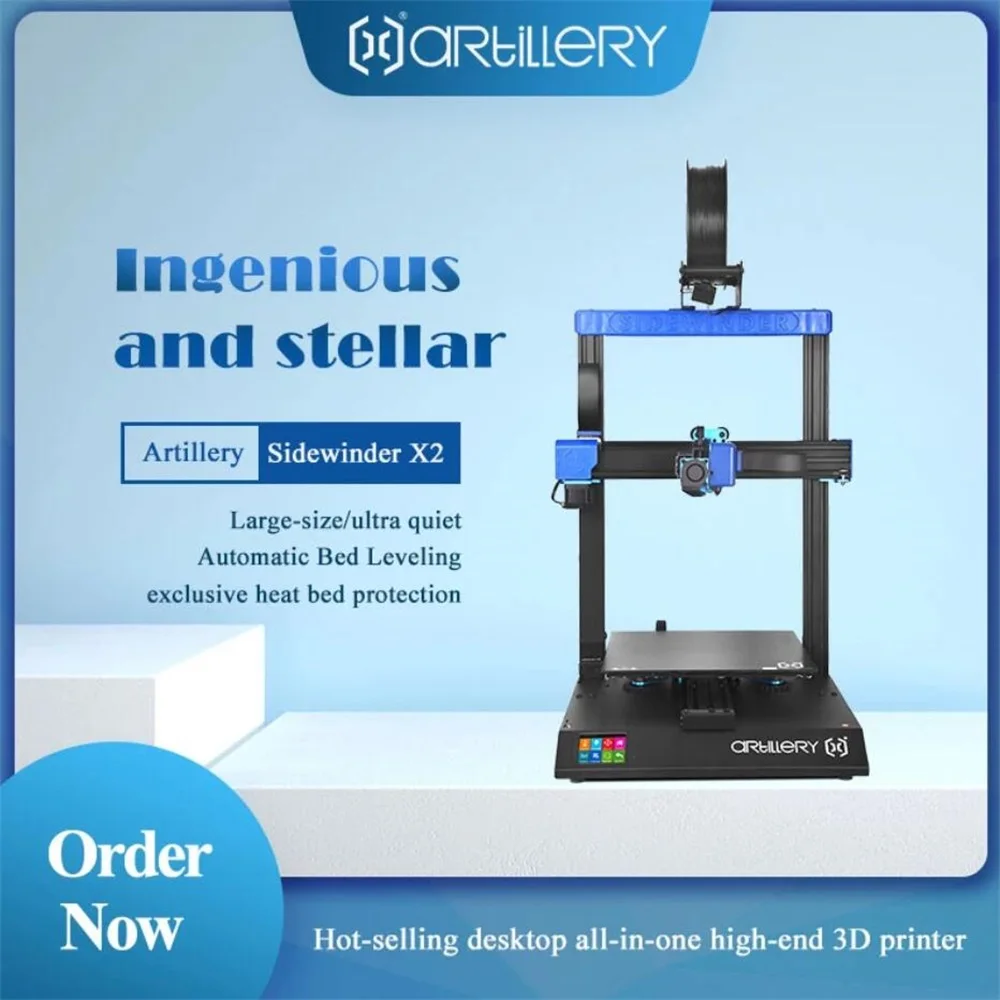 Artillery Sidewinder X2 3D Printer 300*300*400mm 95% Pre-Assembled Dual Z System TFT Touch Screen
Artillery Sidewinder X2 3D Printer 300*300*400mm 95% Pre-Assembled Dual Z System TFT Touch Screen