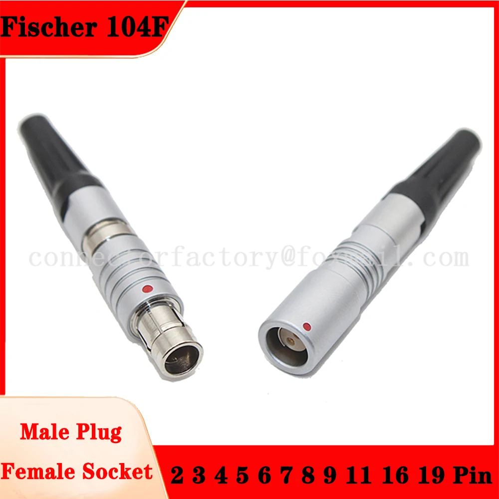 

Fischer S 104F M16 2F 2 3 4 5 6 7 8 9 11 16 19 Pin Waterproof IP68 Push-pull Self-locking Free Plug And Socket Round Connector