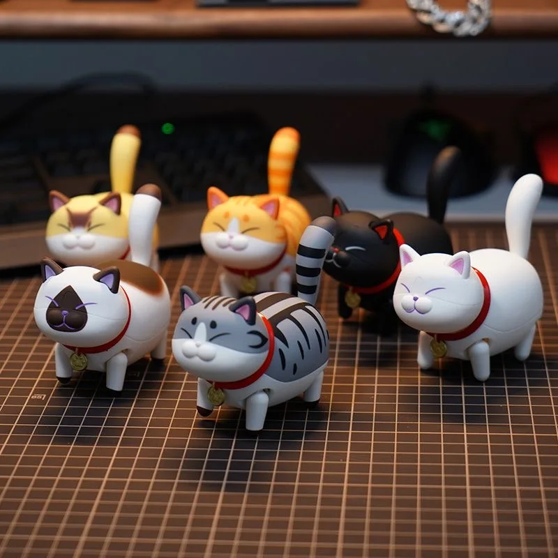 

Имитация электрической кошки дневной свет Аниме фигурки ходячие животные Каджа сиега Декор экшн-фигурки загадочная коробка подарки детям сюрприз