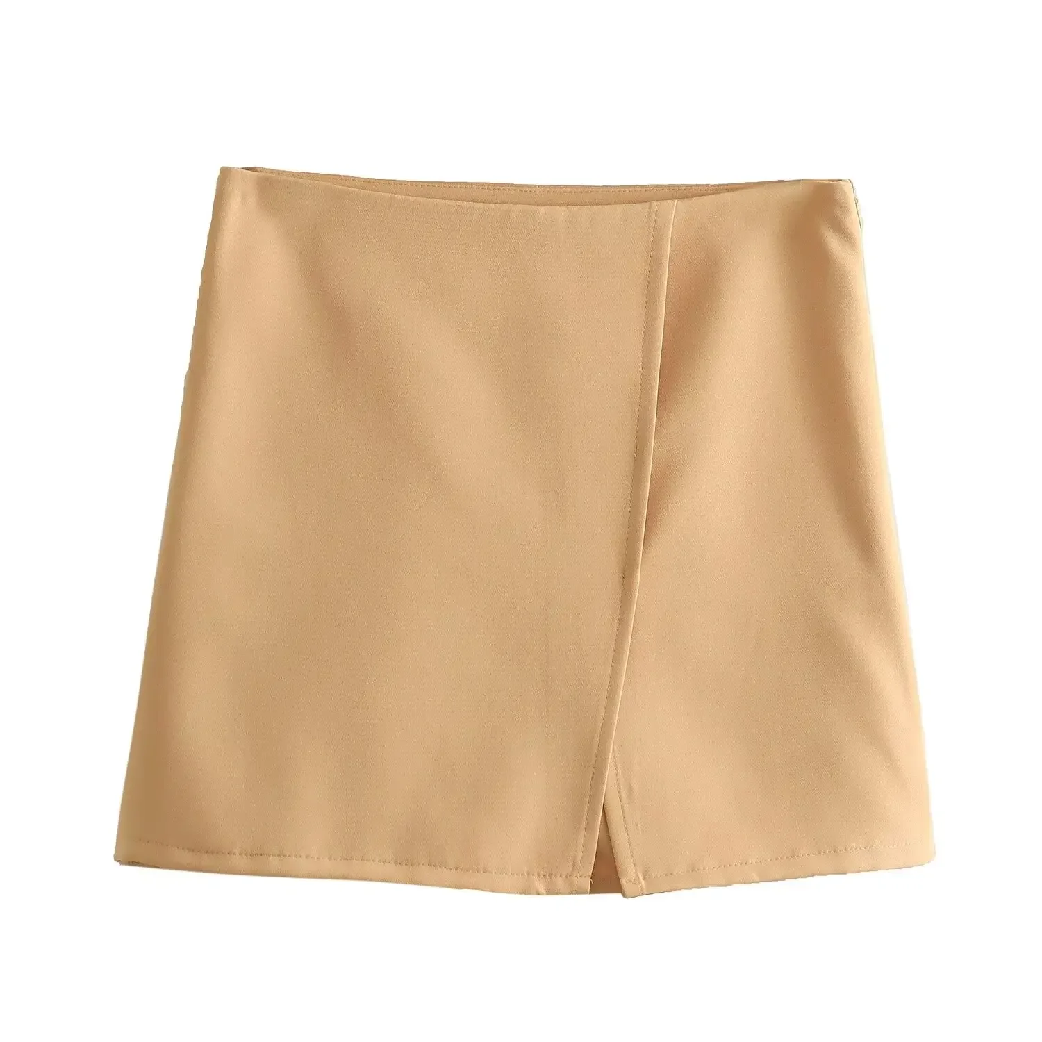 

Women 2024 New Chic Fashion Cross closure design casual Shorts Skirts Vintage High Waist Side Zipper Female Skorts Mujer