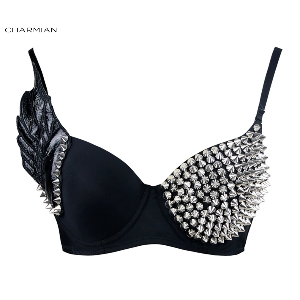 Charmian Rivets Bra Top Sexy Punk Rock Style Party Nightclub B Cup Crop Top With Wing Rock Style Corset Bustier Top
Charmian Rivets Bra Top Sexy Punk Rock Style Party Nightclub B Cup Crop Top With Wing Rock Style Corset Bustier Top