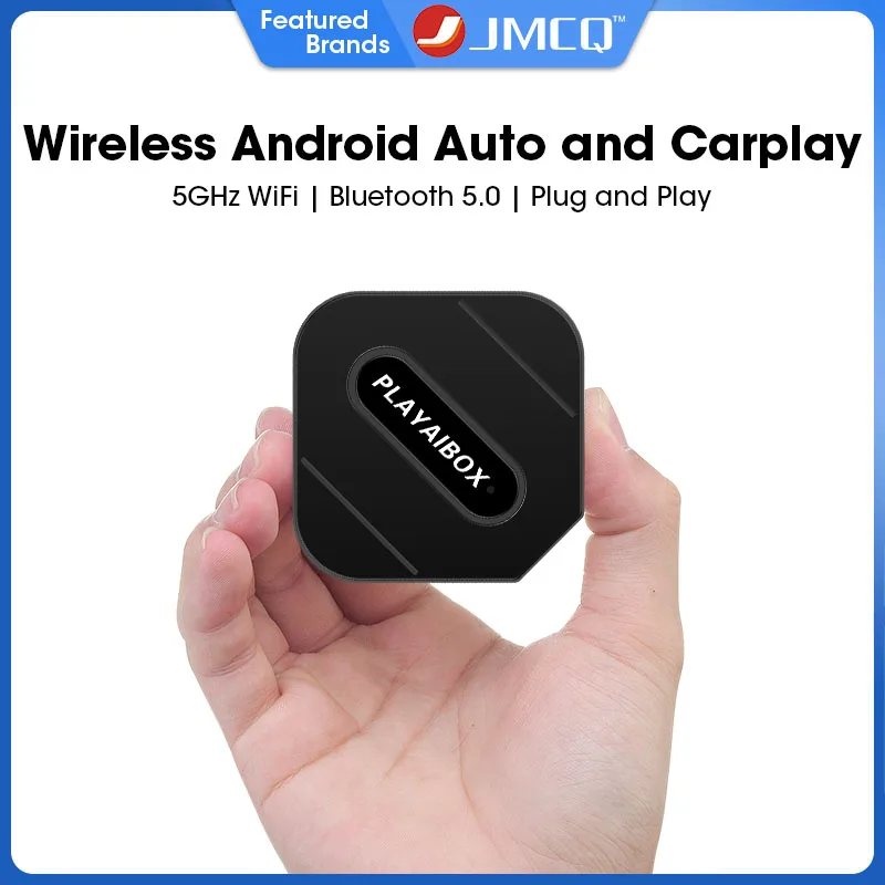 

JMCQ Wired to Wireless Carplay AI Box Android Auto for Toyota Mazda Nissan Kia Audi Benz Ford Opel