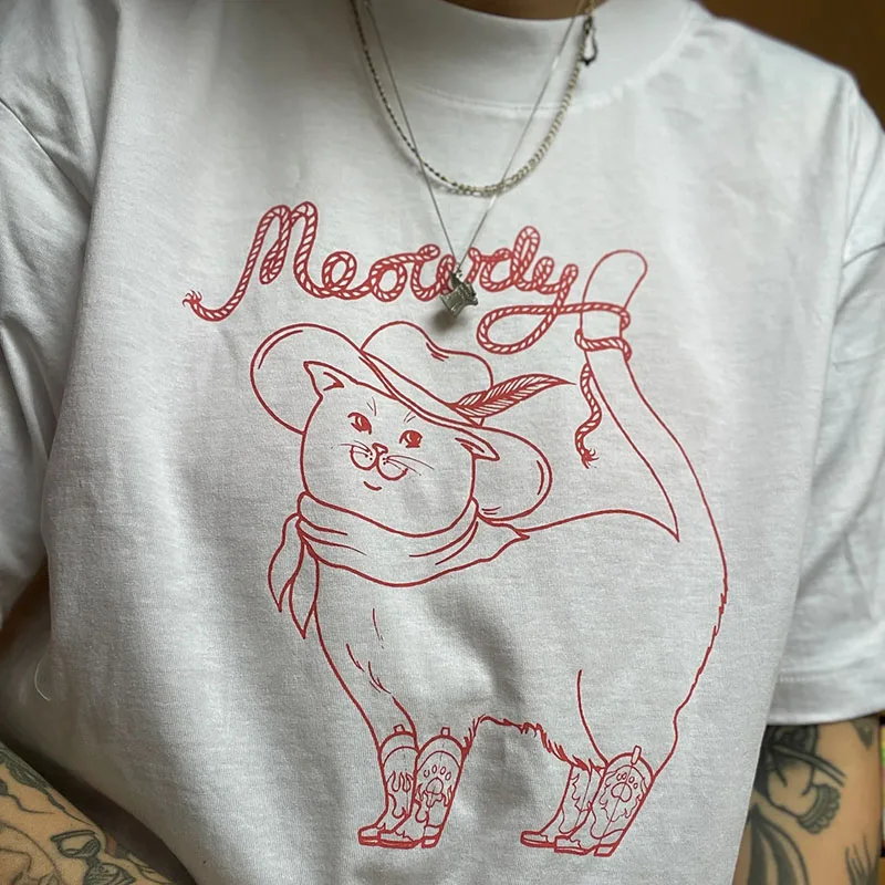1 шт., хлопковая Футболка Meowdy Cat Watch Out с коротким рукавом, милые топы с принтом кошки спасет мир, Мультяшные футболки, повседневные футболки
1 шт., хлопковая Футболка Meowdy Cat Watch Out с коротким рукавом, милые топы с принтом кошки спасет мир, Мультяшные футболки, повседневные футболки