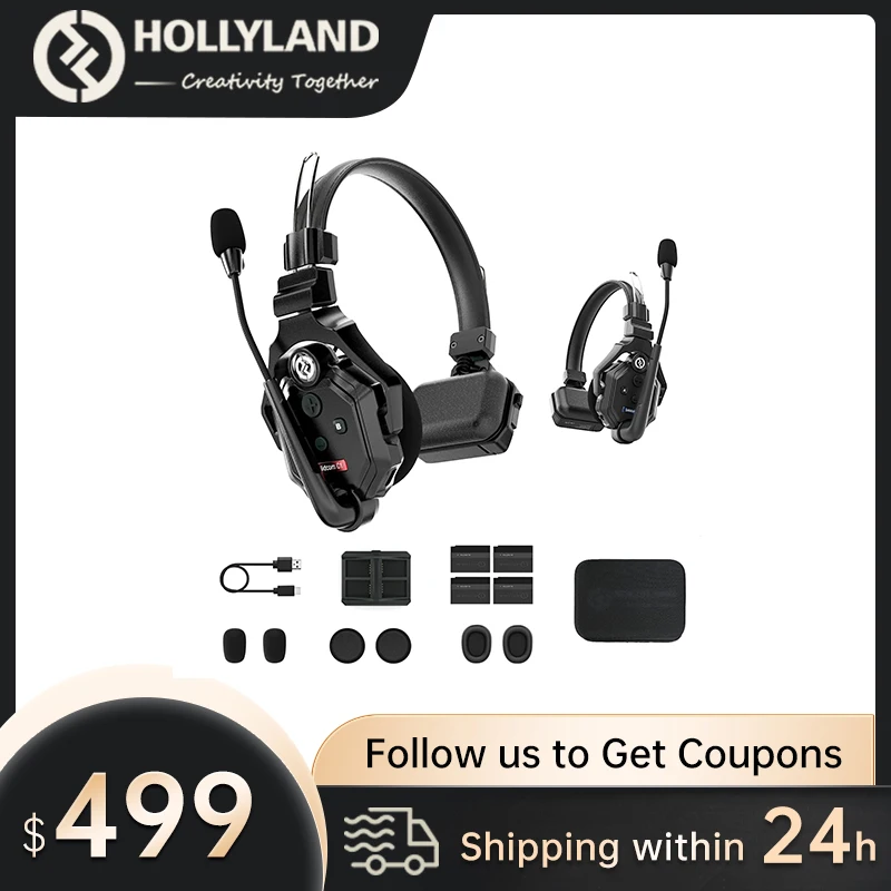 Hollyland Solidcom C1 Full Duplex Wireless Intercom Headset System Up to 8-User Communication for TV Film Production Drone Shot
Hollyland Solidcom C1 Full Duplex Wireless Intercom Headset System Up to 8-User Communication for TV Film Production Drone Shot