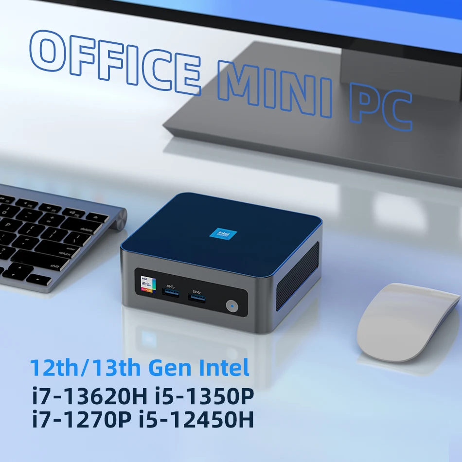 

13th Gen Office Mini PC Intel i7-13620H 16GB/32GB DDR4 3200MHz 1TB M.2 NVME SSD PICE4.0 Windows 11 WiFi6 Bluetooth5.2 4K UHD