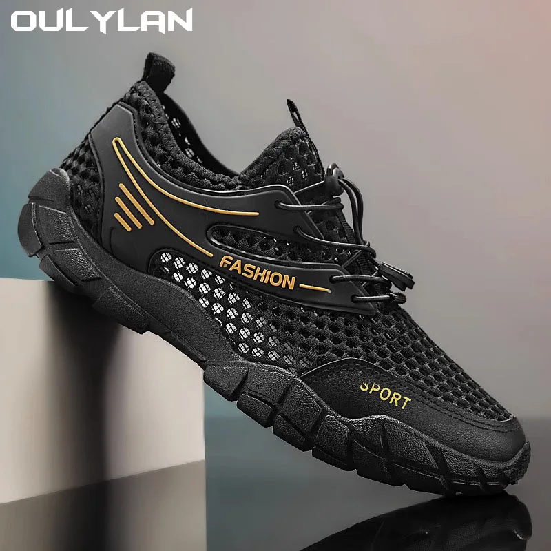 

Oulylan Men's Non-Slip Hiking Boots Breathable Casual Walking Running Sport Shoes Mesh Sneakers Lightweight Outdoor Jogging