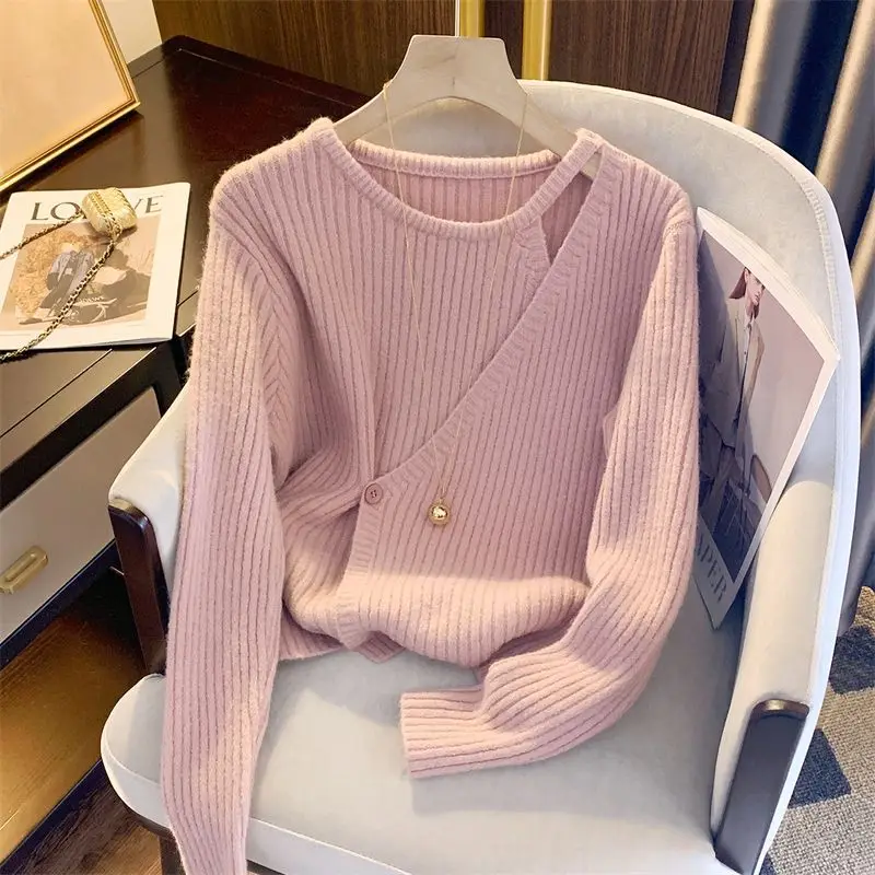 Chic Design Sense Knitwear Sweater Woman 2023 Fall/winter New Lazy Style Niche Thickened Sweater Knitted Full Sleeve Top
Chic Design Sense Knitwear Sweater Woman 2023 Fall/winter New Lazy Style Niche Thickened Sweater Knitted Full Sleeve Top