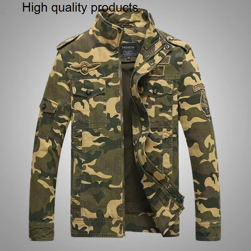 Men's Military Camouflage Jacket Spring Autumn Casual Cotton Army Uniform Coats Embroidery Pilot Bomber Flight Tactical Clothes
Men's Military Camouflage Jacket Spring Autumn Casual Cotton Army Uniform Coats Embroidery Pilot Bomber Flight Tactical Clothes