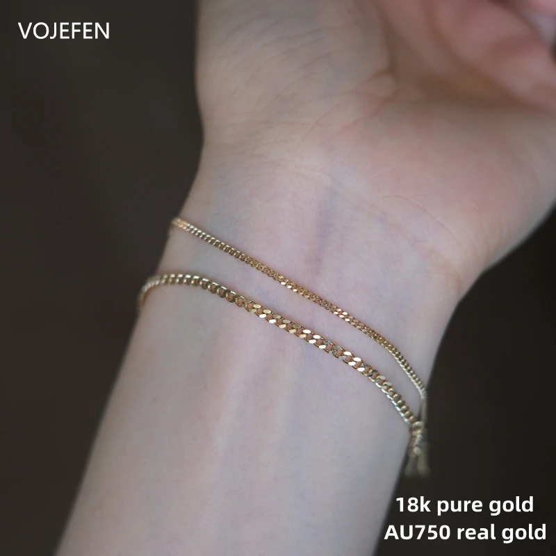 VOJEFEN 18k Gold Bracelet Jewellery For Women Bracelets AU750 Cuban Chains Hand Minimalist Fine Luxury Jewelry And Accessories
VOJEFEN 18k Gold Bracelet Jewellery For Women Bracelets AU750 Cuban Chains Hand Minimalist Fine Luxury Jewelry And Accessories