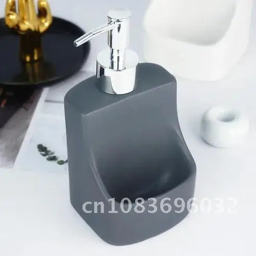 1Pcs Household Bathroom Simple Grey and White Ceramic Liquid Soap Bottle Lotion Bottle Sponge Holder 
1Pcs Household Bathroom Simple Grey and White Ceramic Liquid Soap Bottle Lotion Bottle Sponge Holder