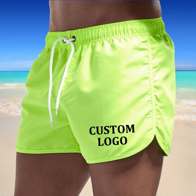 

Купальник мужской летний с логотипом под заказ, купальный костюм для мальчиков, боксеры, пляжные шорты, плавки, плавки для серфинга