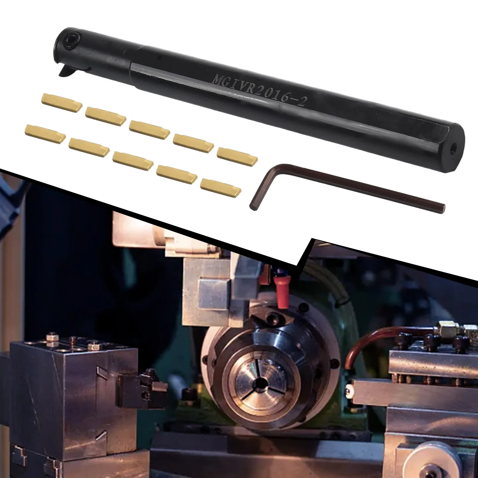 MGIVR2016 2 Lathe Turning Tool Boring Bar Holder with 10pc MGMN200 Inserts and Wrench Perfect for Professionals
MGIVR2016 2 Lathe Turning Tool Boring Bar Holder with 10pc MGMN200 Inserts and Wrench Perfect for Professionals