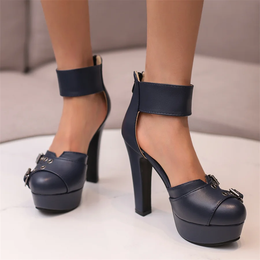 Women Shoes 2023 Summer Platform High Heels Back Zip Fetish Dance Party Belt Buckle Size 50 Super High Heel Shoes Dropshopping 
Women Shoes 2023 Summer Platform High Heels Back Zip Fetish Dance Party Belt Buckle Size 50 Super High Heel Shoes Dropshopping