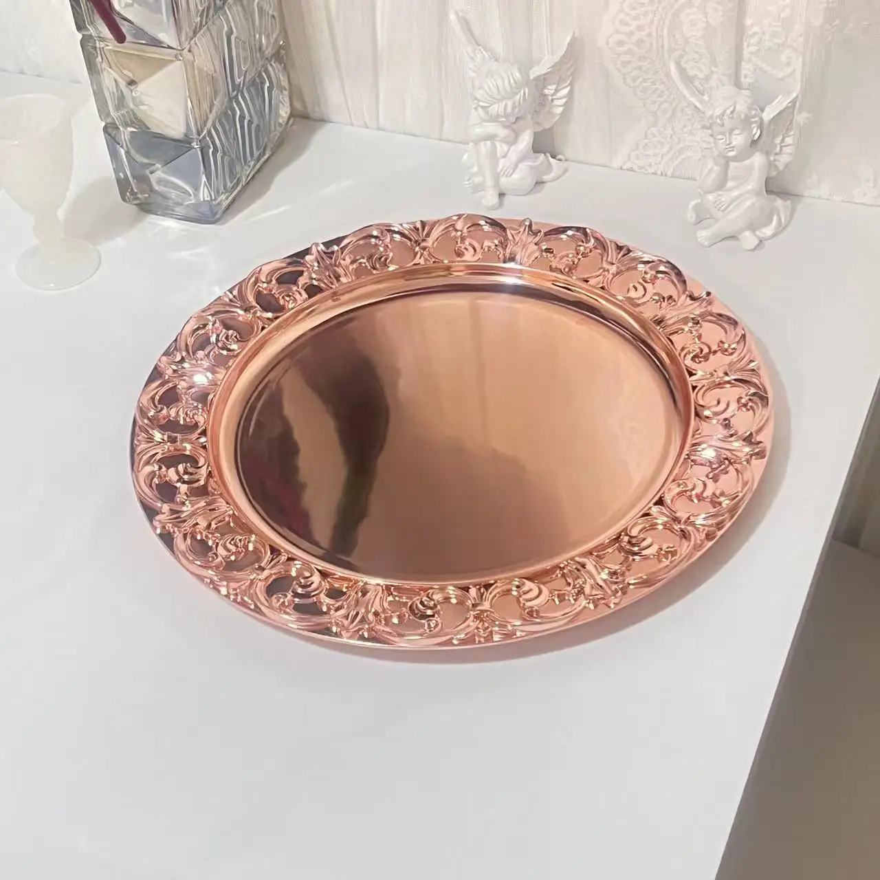 100 PCS Charge Plate 13 Inches Rose Gold Wedding Centerpieces Event Party Decoration Tableware Tray Show Salver
100 PCS Charge Plate 13 Inches Rose Gold Wedding Centerpieces Event Party Decoration Tableware Tray Show Salver