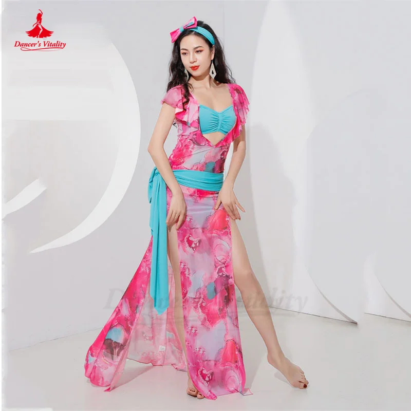 

Belly Dance Robe Women Belly Dancing Wear Print Shaabi Baladi Robe Girl's Oriental Practice Dress Balady Performance Dresses