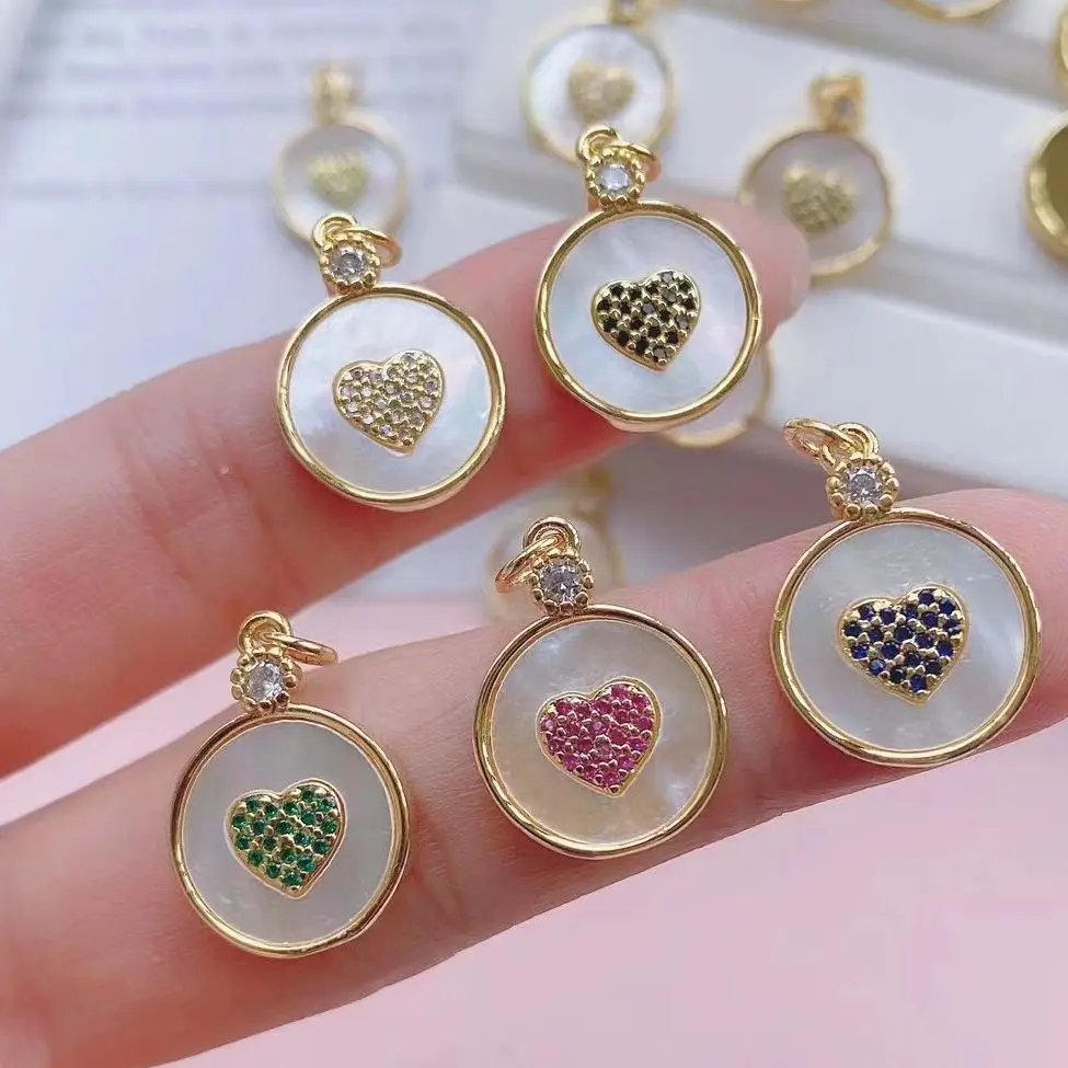 5Pcs,Trendy Pearl Shell Round Pave Zircon Heart Pendant, Mother of Pearl Charm Pendant For Women
5Pcs,Trendy Pearl Shell Round Pave Zircon Heart Pendant, Mother of Pearl Charm Pendant For Women