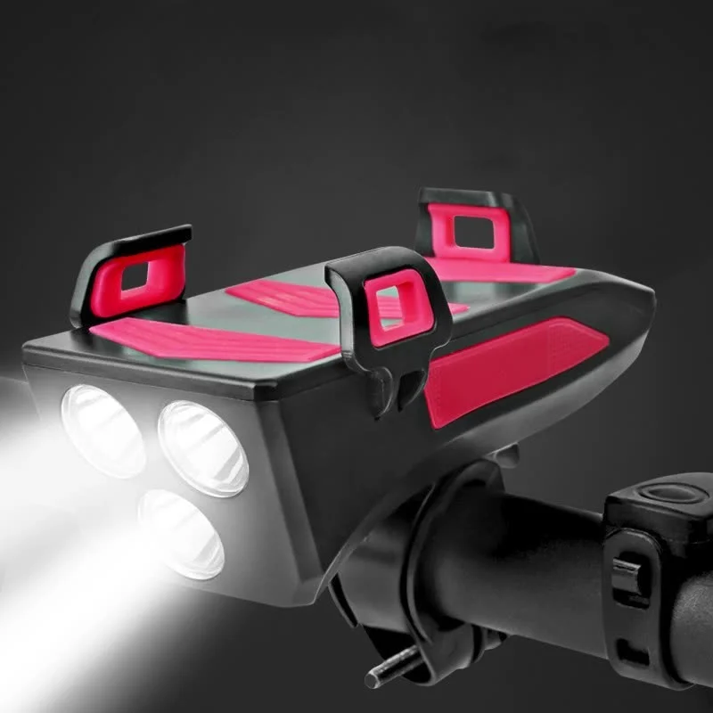 Usb Rechargeable Led Bike Headlight Bike Horn Phone Holder Power bank Cycling Light Multi-function 4 In 1 Bicycle Light
Usb Rechargeable Led Bike Headlight Bike Horn Phone Holder Power bank Cycling Light Multi-function 4 In 1 Bicycle Light