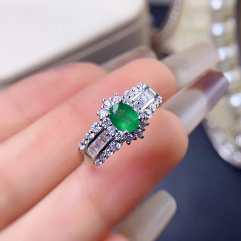 

Natural Emerald Rings for women silver 925 jewelry luxury gem stones 18k gold plated free shiping items