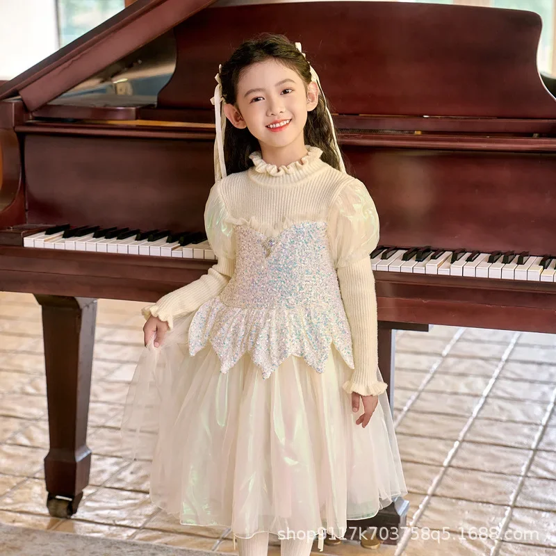 Disney Mermaid Princess Dress Fashion Sequins Autumn Winter Sweater Dress Sweet Mink Wool Mesh Formal Dress Children Clothing
Disney Mermaid Princess Dress Fashion Sequins Autumn Winter Sweater Dress Sweet Mink Wool Mesh Formal Dress Children Clothing