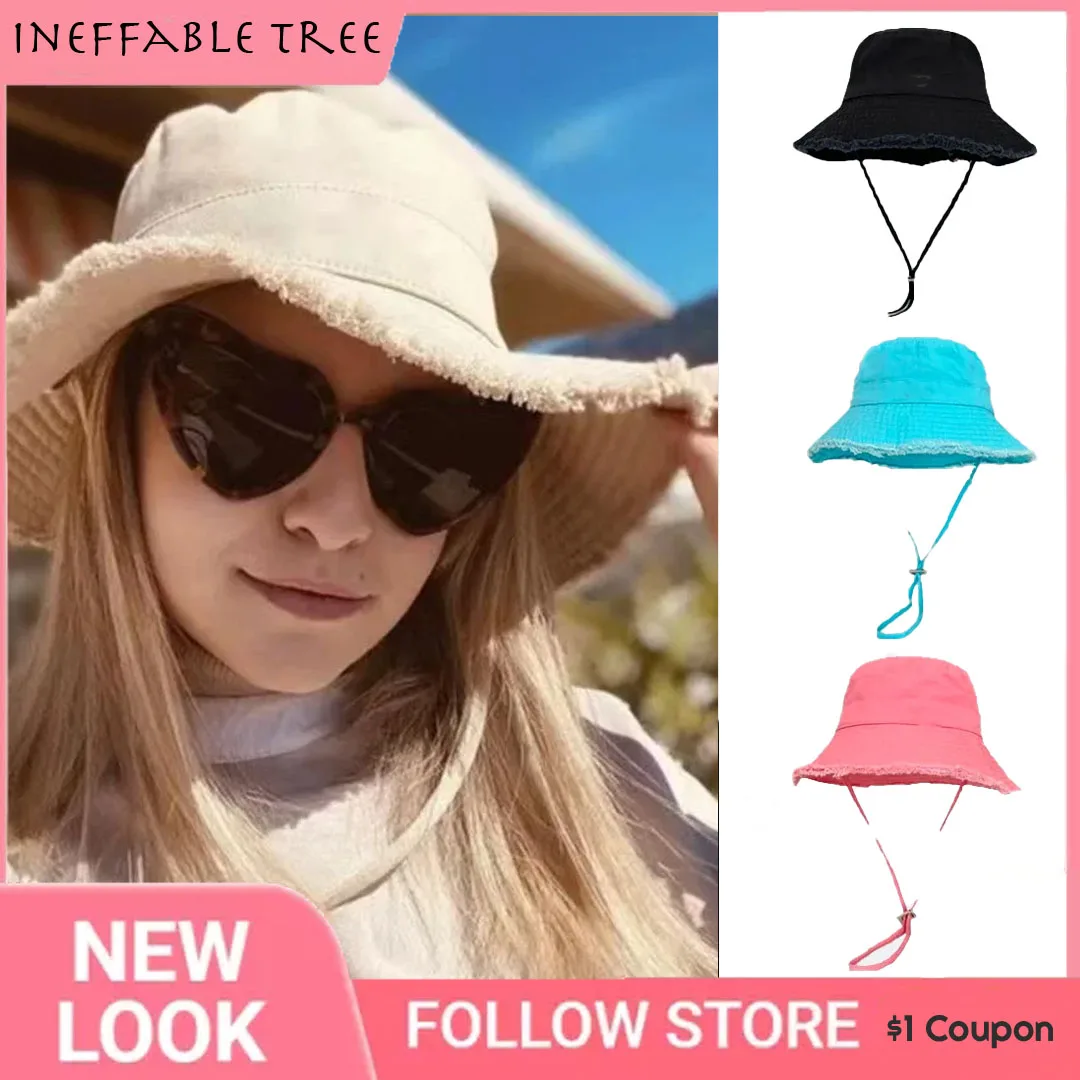 

Breathable Fisherman Hats for Men and Women Y2K Bucket Hats with Big Brim Sunscreen Luxury Design Beach Bob Fishing Gorras