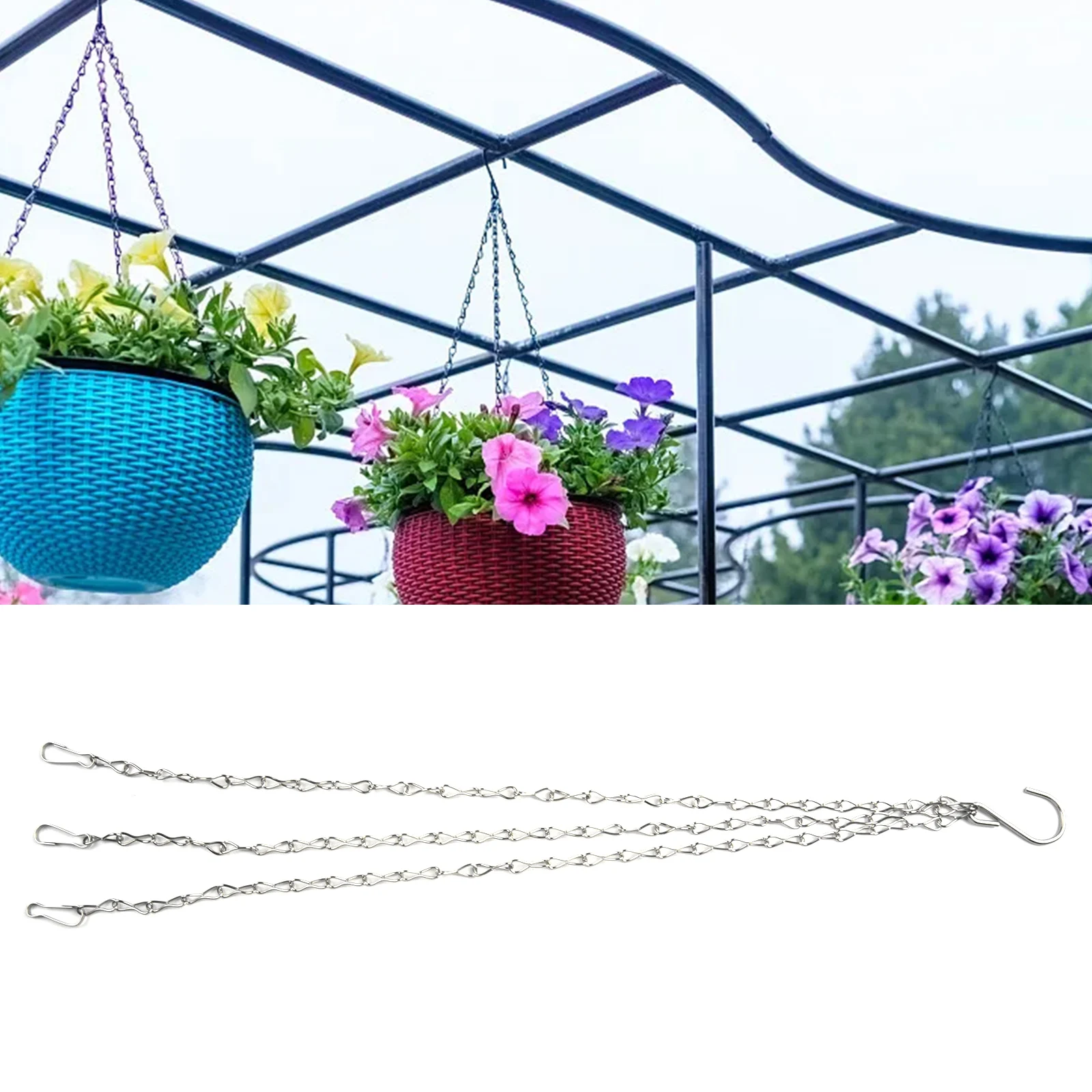 Flexible Hanging Chains for Your Garden and Patio Durable and Weather resistant Hooks for Flower Pots and Ornaments
Flexible Hanging Chains for Your Garden and Patio Durable and Weather resistant Hooks for Flower Pots and Ornaments