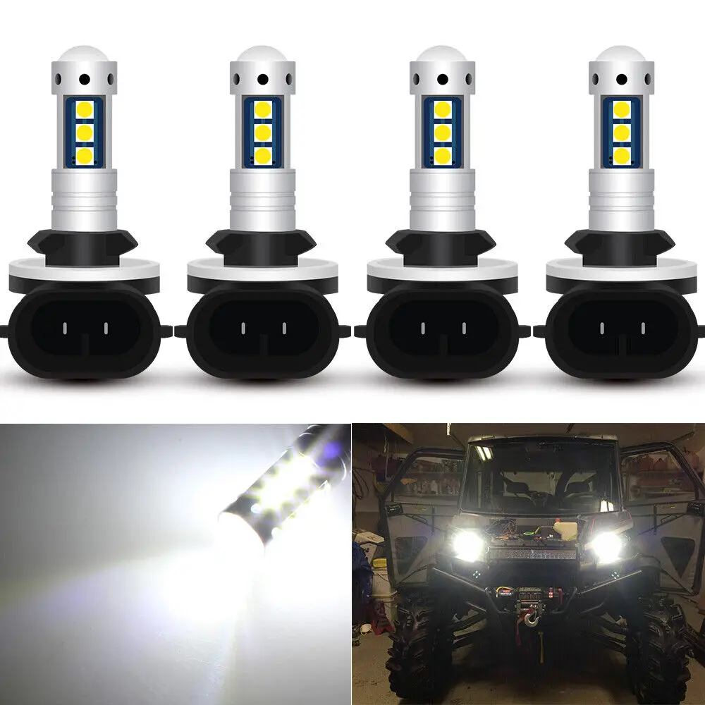 

Winetis For ARCTIC CAT 400 500 650 700 Headlight Hi/Lo Beam LED Light Bulbs Super Bright 6000K White