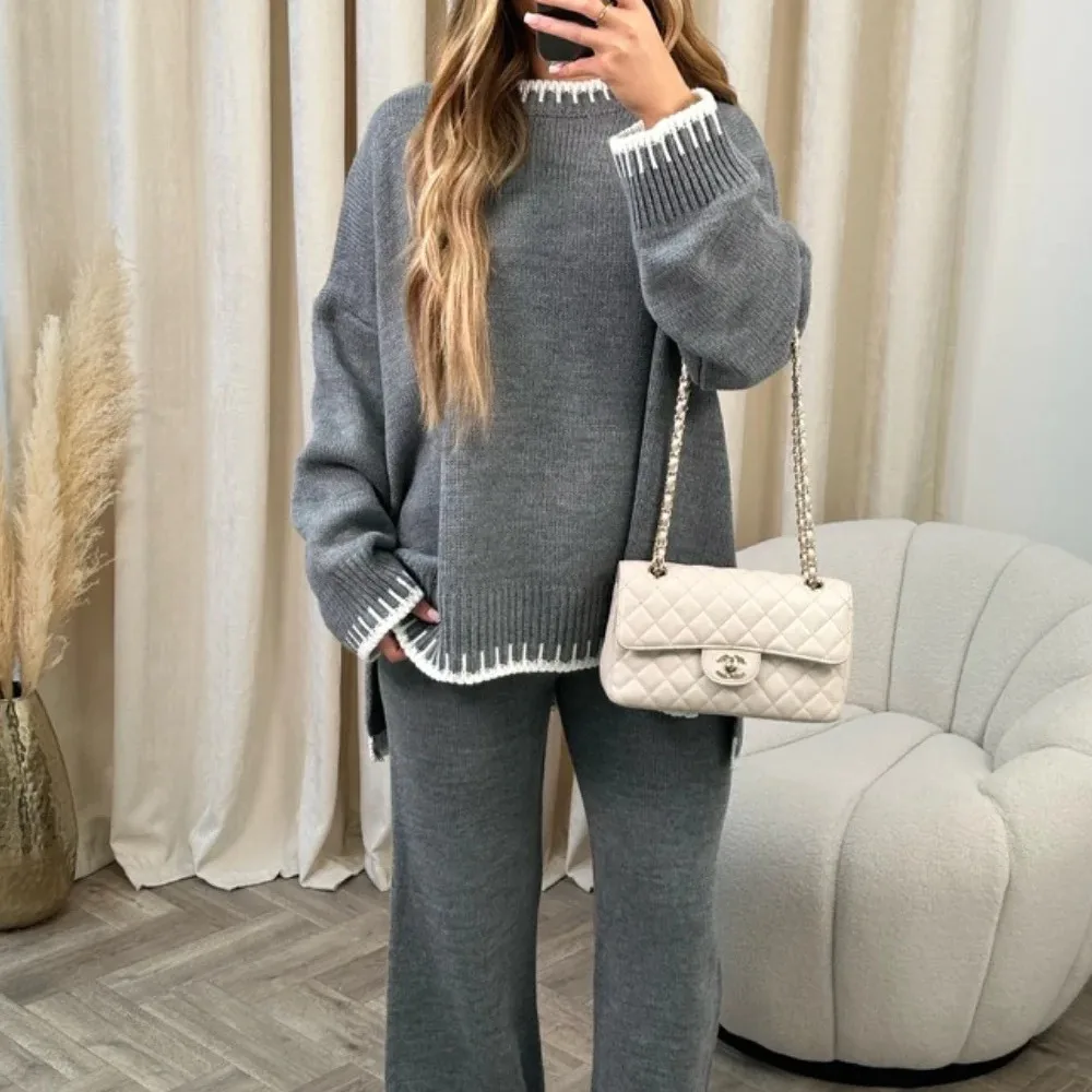 2023 Autumn And Winter New Fashion Solid Color Round Neck Sweater Casual Loose Two-piece Set Female
2023 Autumn And Winter New Fashion Solid Color Round Neck Sweater Casual Loose Two-piece Set Female