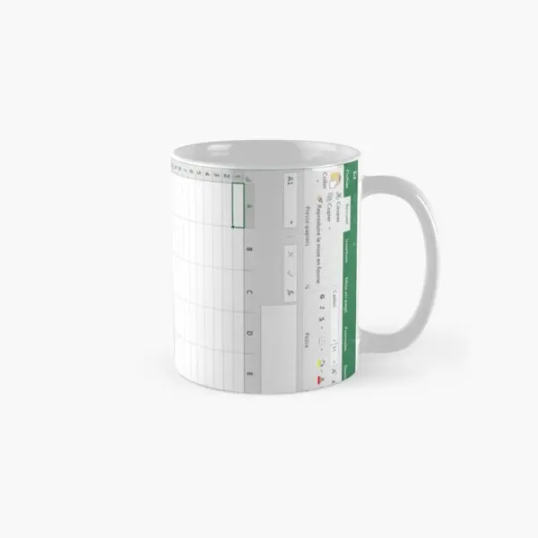 

Excel Spreadsheet Classic Mug Picture Printed Drinkware Simple Cup Coffee Tea Image Photo Handle Round Gifts Design
