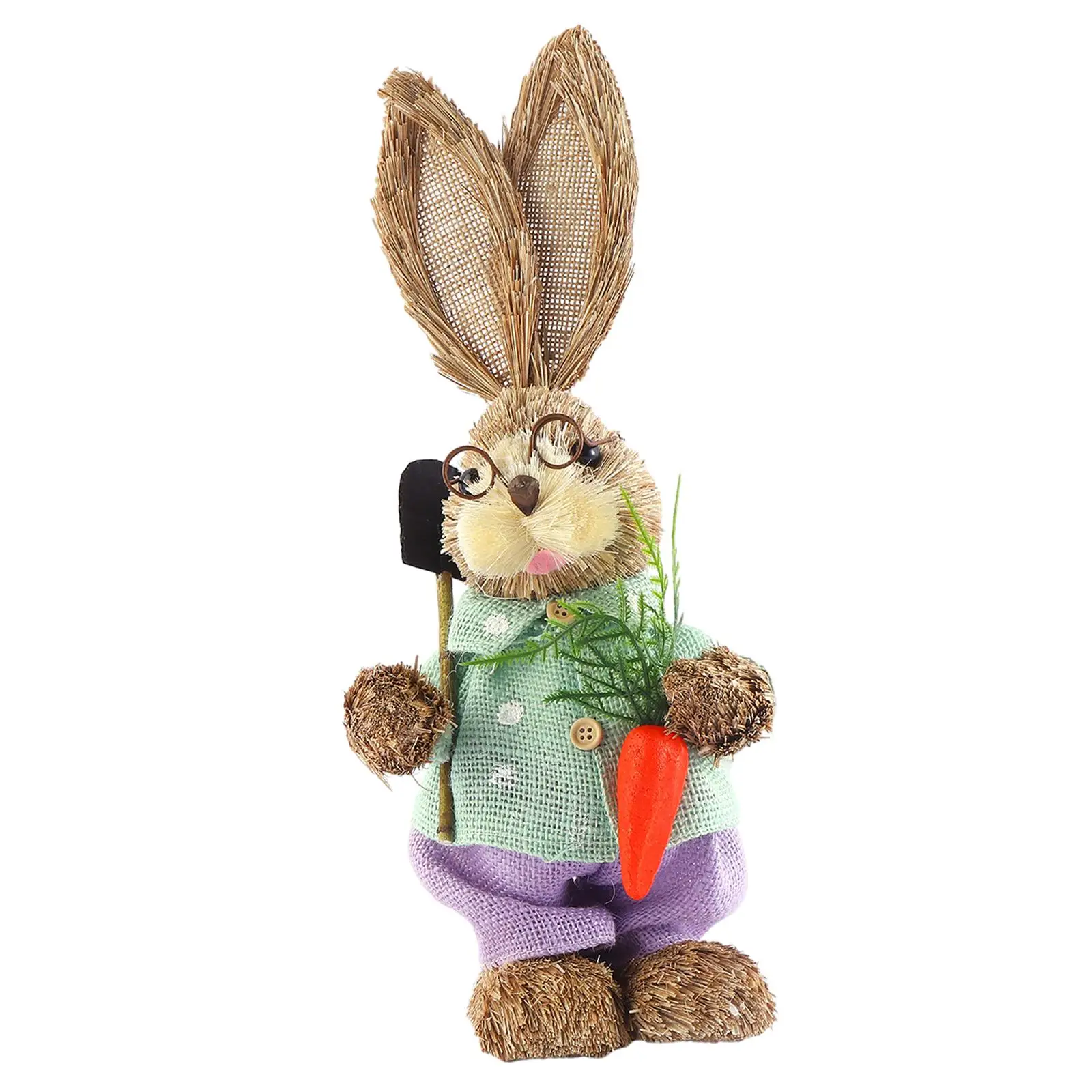 

Bunny Figurine Easter Gift Desktop Ornament Cute Rabbit Sculpture Animal Statue for Balcony Bookshelf Farmhouse Indoors Office