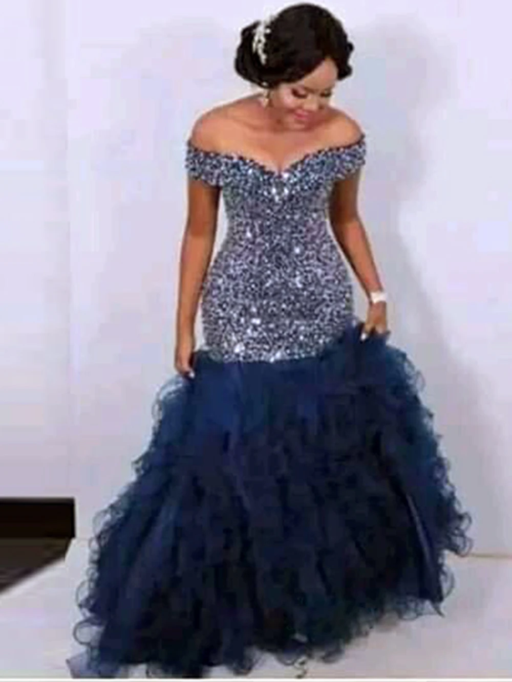 Elegant Off Shoulder Evening Dresses Long Mermaid 2023 Luxury Beads Crystal Ruffles Women Navy Blue Formal Party Prom Gowns
Elegant Off Shoulder Evening Dresses Long Mermaid 2023 Luxury Beads Crystal Ruffles Women Navy Blue Formal Party Prom Gowns