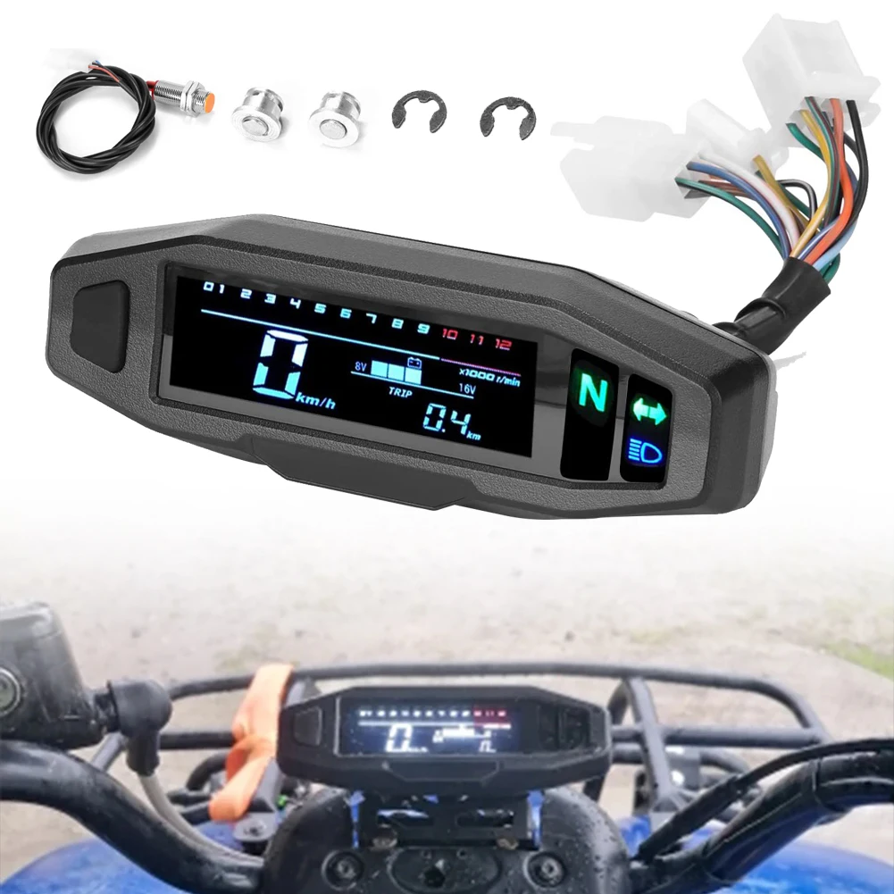Universal Digital Gauge Motorcycle Speedometer Tachometer LCD Display Digital Odometer Multi-Function Indicator Light Display
Universal Digital Gauge Motorcycle Speedometer Tachometer LCD Display Digital Odometer Multi-Function Indicator Light Display