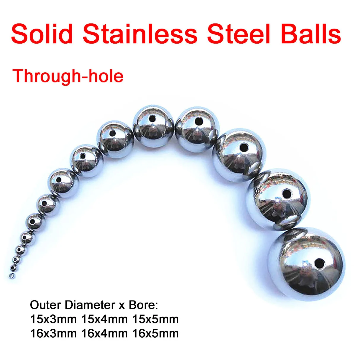 1/5/10Pcs Solid Stainless Steel Balls Through-hole Balls Size 15x3mm 15x4mm 15x5mm 16x3mm 16x4mm 16x5mm Corrosion Resistance
1/5/10Pcs Solid Stainless Steel Balls Through-hole Balls Size 15x3mm 15x4mm 15x5mm 16x3mm 16x4mm 16x5mm Corrosion Resistance