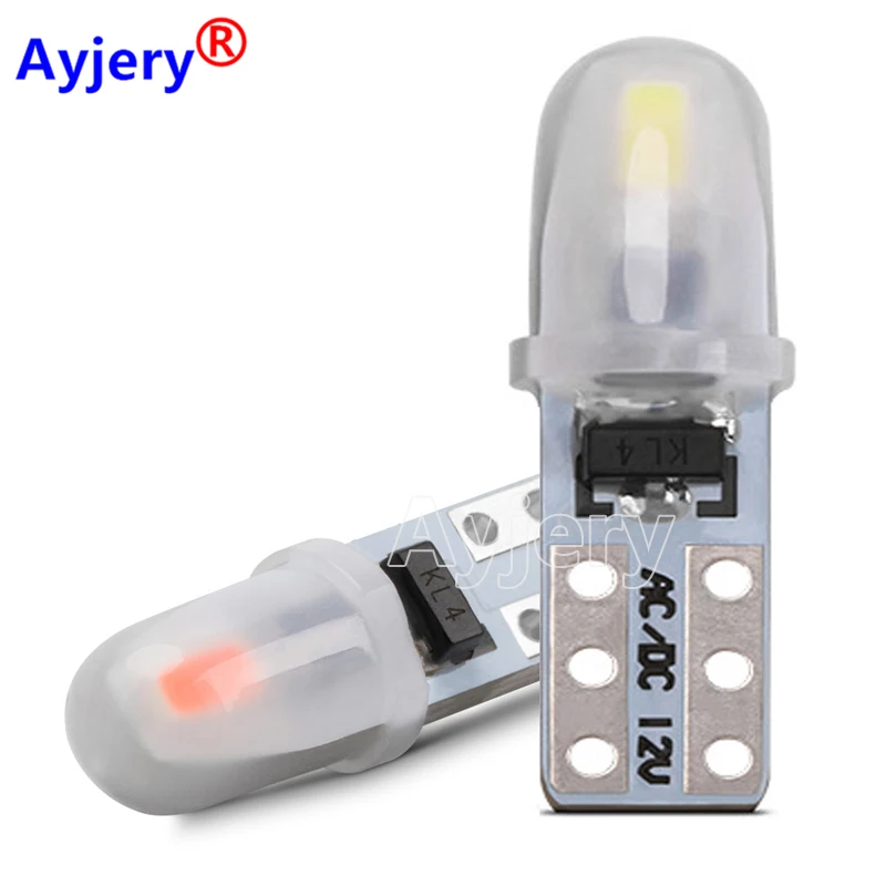 

AYJERY 100Pcs 12V DC T5 W3W 2 SMD 3014 Dashboard Car LED Bulbs W1.2W 70 73 74 79 85 Indicator Wedge Auto Instrument Warming Lamp